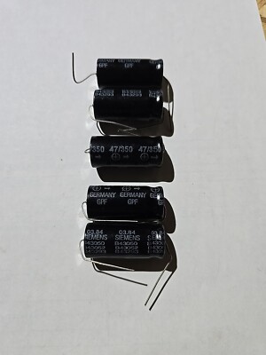 5 Stück Kondensator Elko axial Siemens NOS 47uF 350V (E10#D)