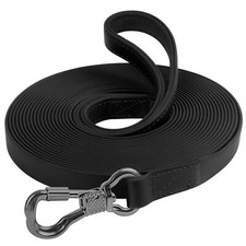 Waterproof Long Dog Leash Black 50 Feet Training Line Walking Playing Camping