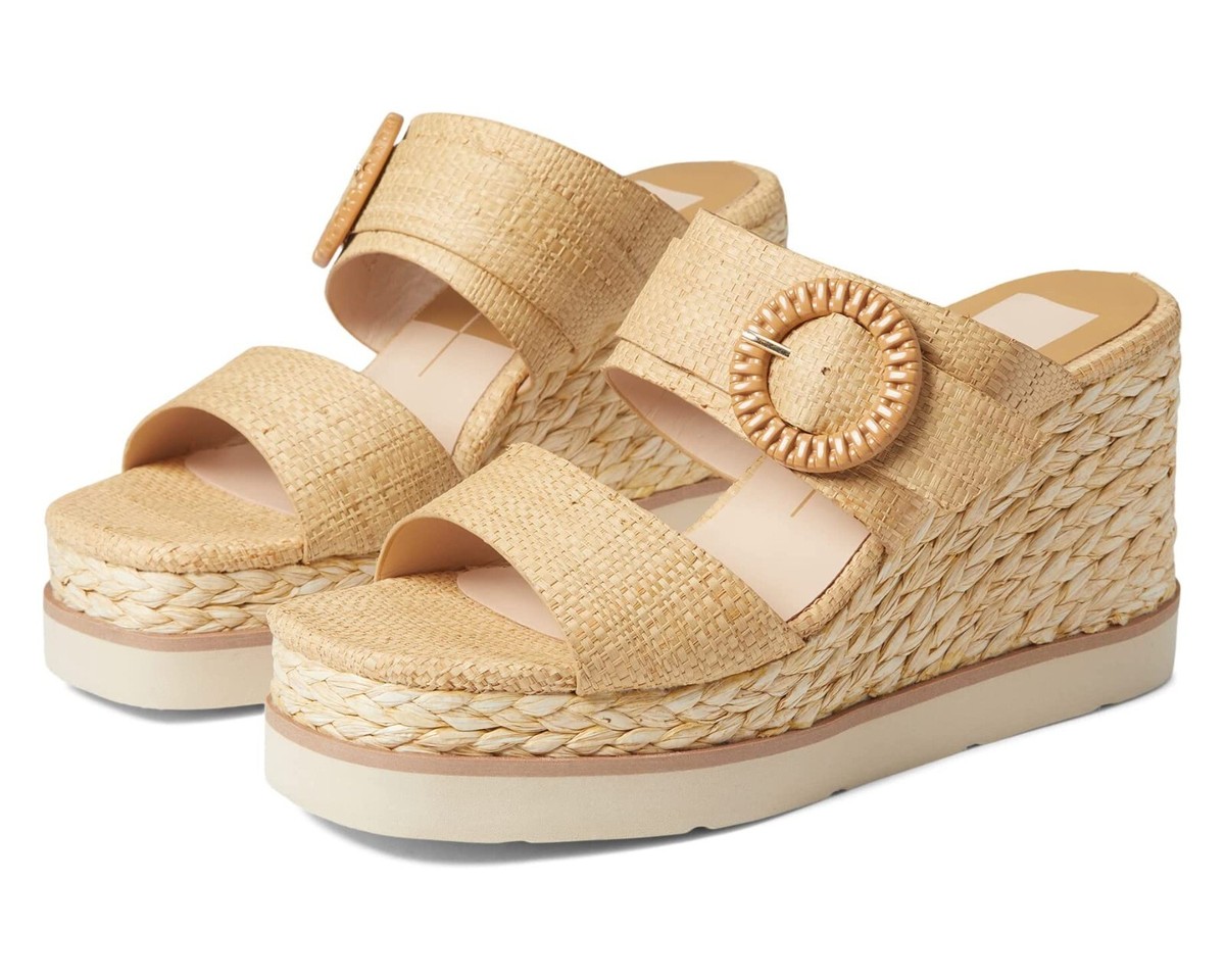 Dolce Vita Z1804* Womens Natural Raffia Lauryn Espadrille Wedge Sandals  Size 10M