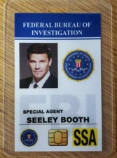 Bones Jeffersonian TV ID Badge- Special Agent Seeley Booth costume prop cosplay