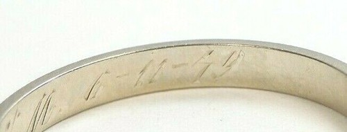 Antique Art Deco Wedding Band Ring Size 6.25 UK-M 14K White Gold 2.41 MM - 第 8/11 張圖片