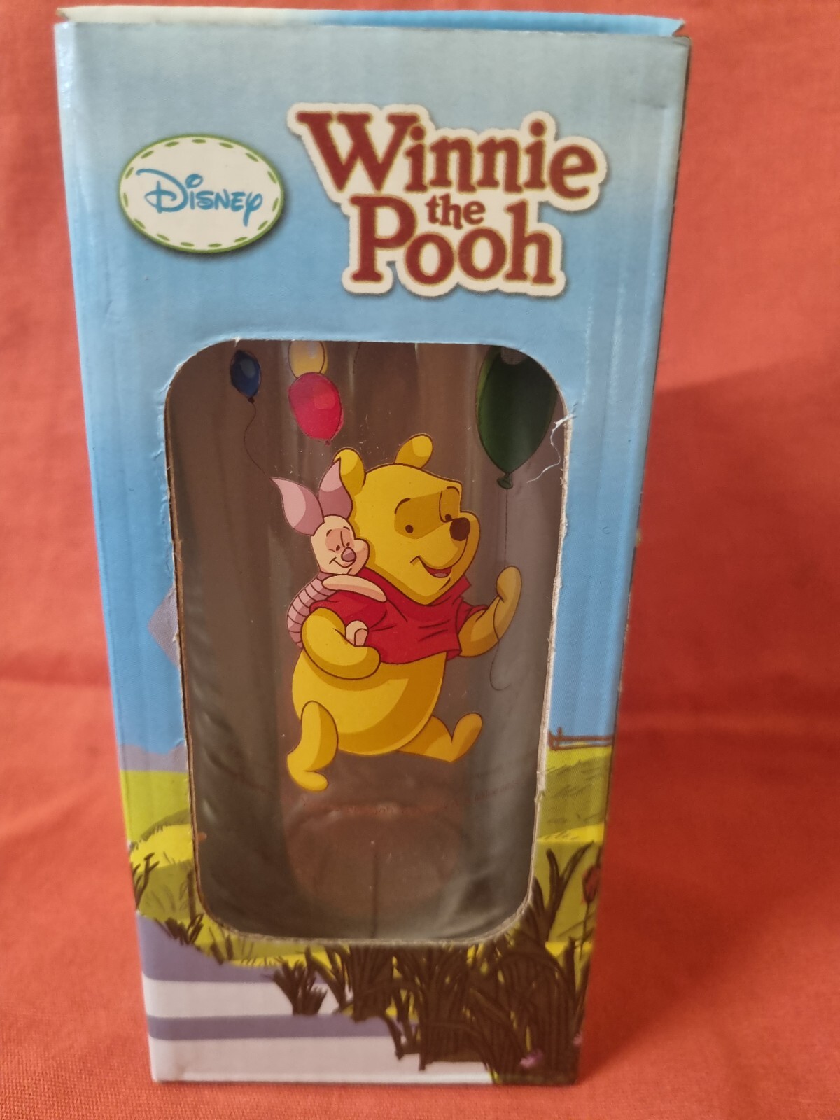 Disney Winnie the Pooh & Piglet Drinking Glass Tumbler Gift Balloons NEW & BOXED