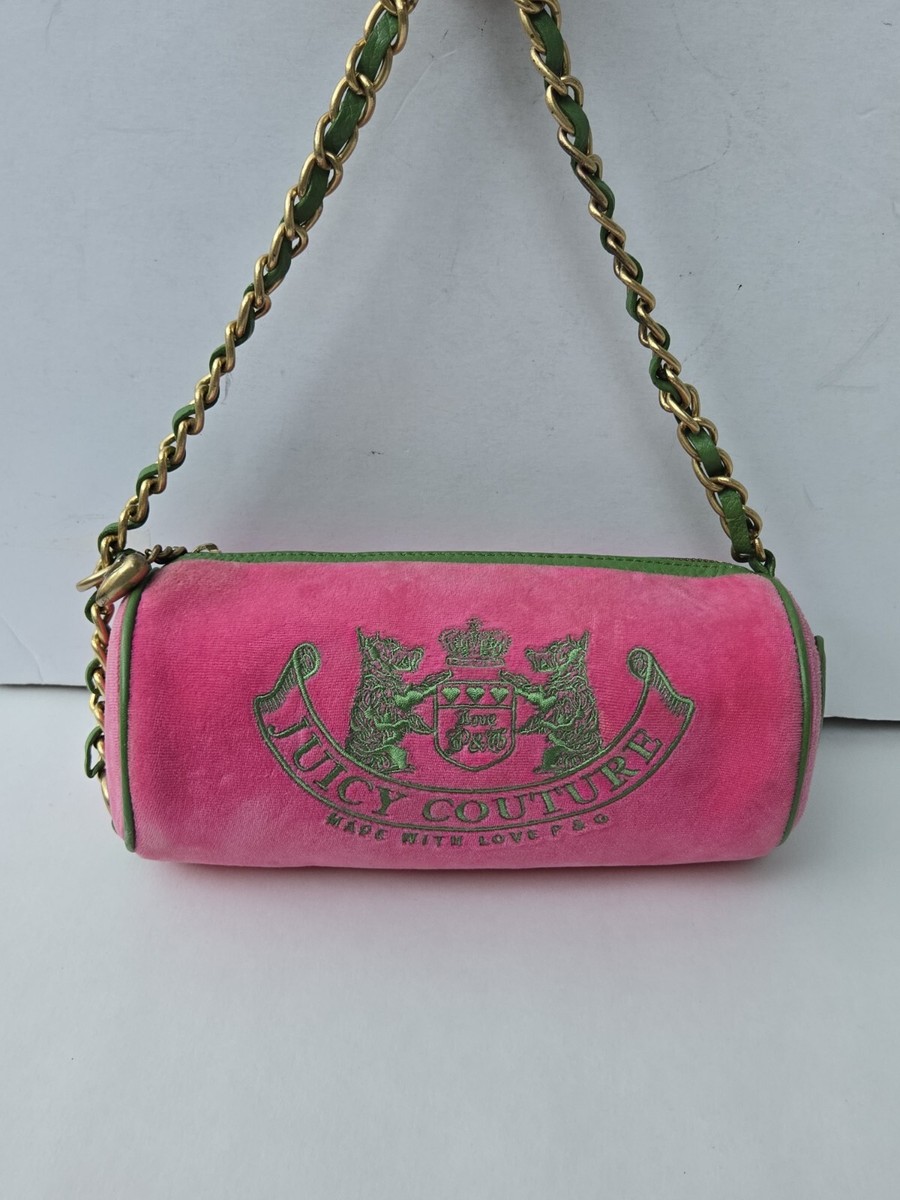 JUICY COUTURE Pink Velvet Vintage Barrel Clutch Bag RARE | eBay JUICY COUTURE Pink Velvet Vintage Barrel Clutch Bag RARE | eBay