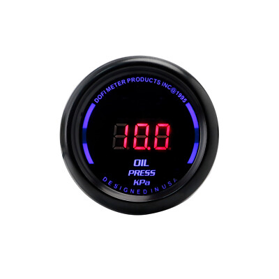 2'' 52mm Digital Blue LED 0 - 10 kpa Oil Pressure Gauge Press Meter Sensor 1/8NPT