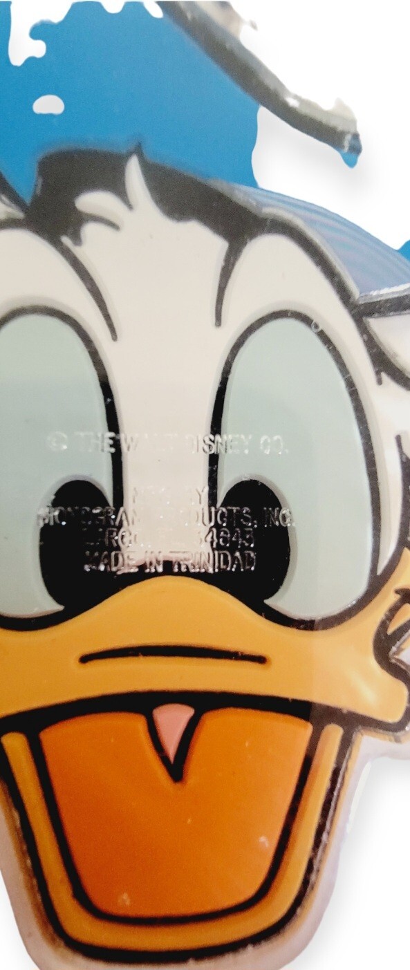 Donald Duck Vintage Keychain Walt Disney Souvenir Plastic Painted Keyring 