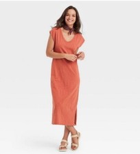 Womens Universal Thread Orange Maxi Dress Sz S