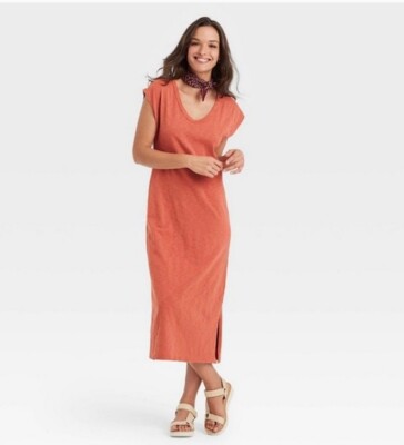 strapless open back dress Buy Carrot Orange Midi Dress for women main image 0