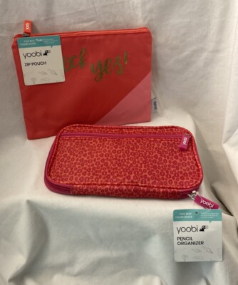 Yoobi 2 pencil pouches - zip pouch & pencil organizer