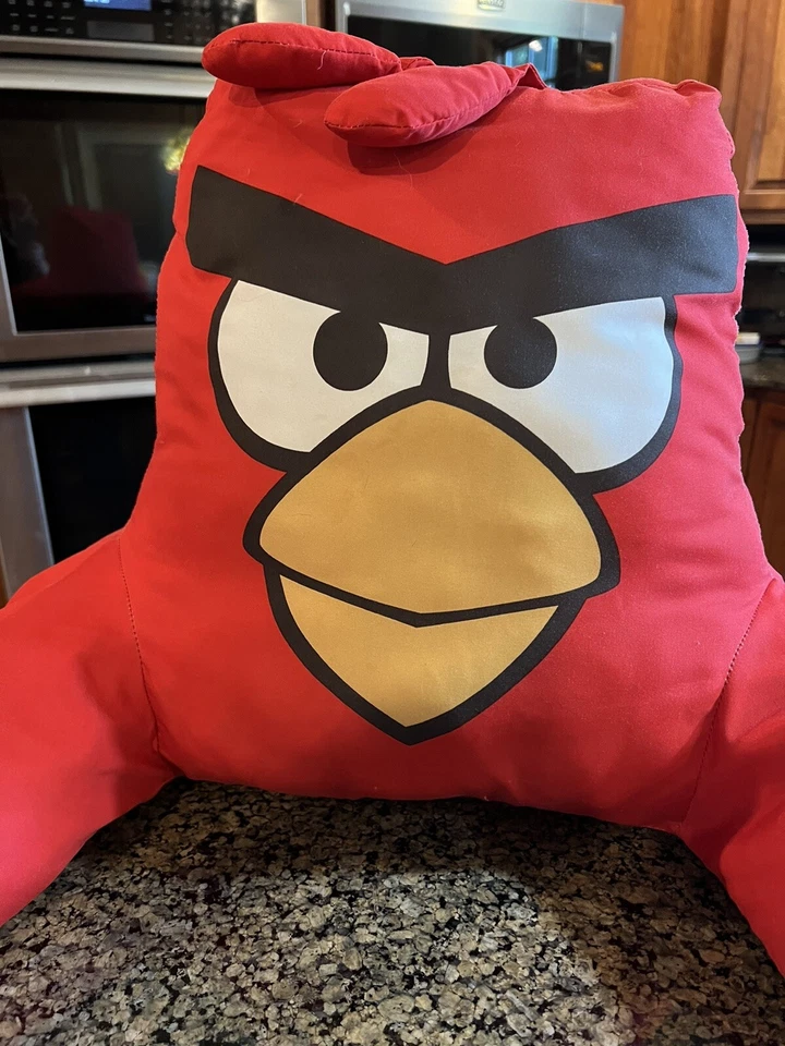 Almohada trasera de apoyo roja rara Angry Birds para sentarse en la cama leer TV juegos Foto 2 de 4