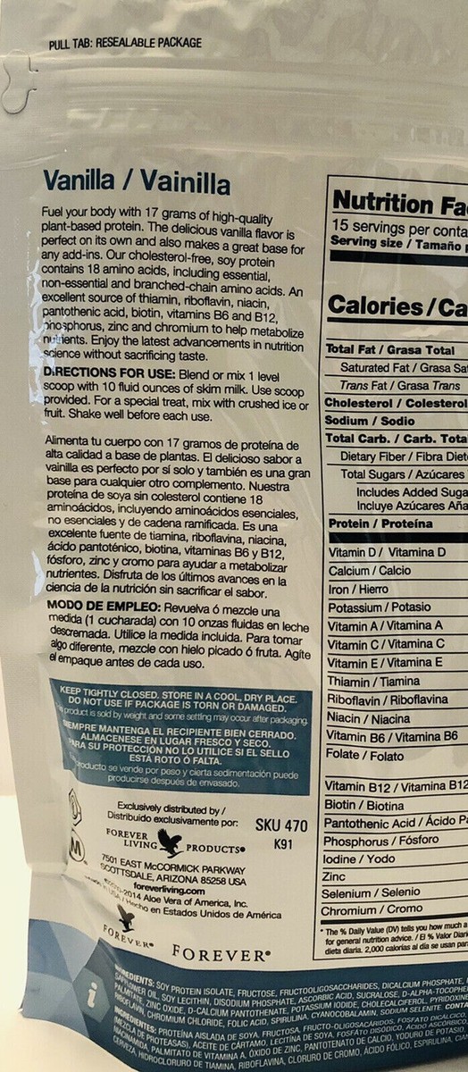 Forever Lite Ultra VANILLA Shake Mix Aminotein KOSHER/HALAL Soy