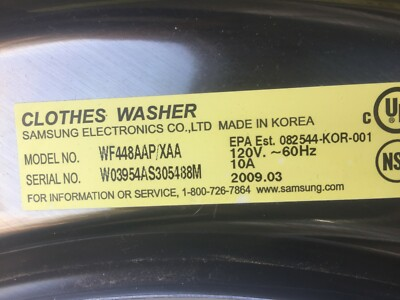 #ad Samsung Washer Model WF448AAP XAA not available out of stock $39.00