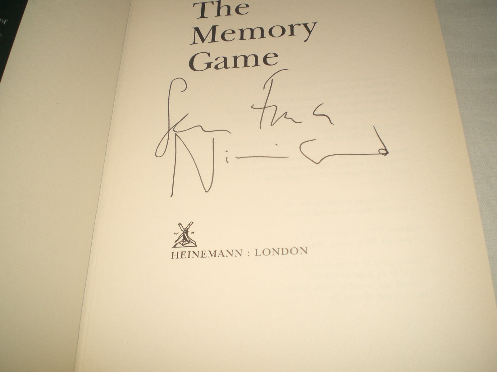 NICCI FRENCH The Memory Game SIGNED 1/1 Hb 1997 CRIME THRILLER eBay