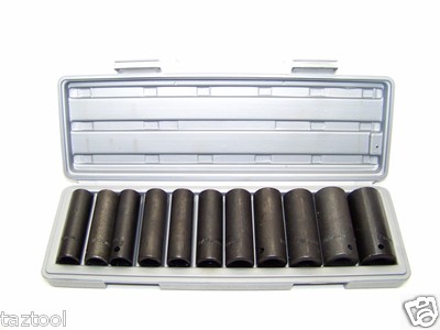 12 pcs 1/2" dr Deep Impact Socket Set Metric 1/2" Drive Impact Wrench ...