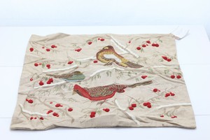 Pottery Barn Birds On Branch Pillow Cover Embroidered Cardinal