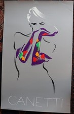 ORIGINAL VINTAGE MICHEL CANETTI FRENCH FASHION ART POSTER GLOVES 1989
