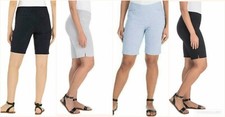 New Hilary Radley Women 9" Inseam Bermuda Pull On Shorts