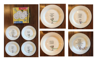 Vintage Libbey Plates 8  COCKTAIL TIME RECIPES 4-Piece Set