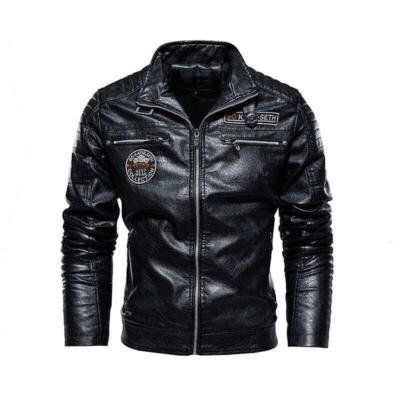 ジャケット・アウター PREMIUM FULLZIP SPORTS LEATHER JACKET 7 Mens Slim Lapel Zip Pu Leather Jacket Casual Windbreaker