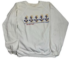 Vintage 80s Clearwater Beach Florida Anchor Crewneck Sweatshirt Hanes XL