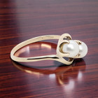 ESTATE SOLID 10K YELLOW GOLD TWO WHITE PEARL RING SIZE 8.75 #8091 — photo 2