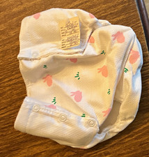 Mother-Maid Cotton Diaper Cover White Pink Bunny Theme 12 Months Vtg 90  s new