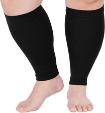 Plus Size Compression Leg Sleeves for Women Men 15-20mmHg Wide Calf Knee High L