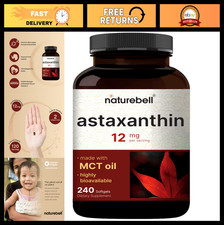 Maximum Strength Astaxanthin 12mg - 240 Softgels, Natural Antioxidant, Non-GMO,
