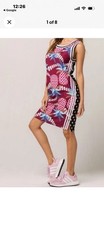 adidas Farm Rio crossover Multicolor Pineapple Polka Dot Sleeveless Tank Dress