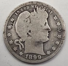 《Silver》1899-o USA BARBER QUARTER -- .1808 OZ of SILVER!!!