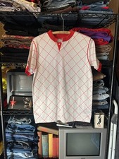 Vintage Umbro Red / White Soccer Jersey Size Medium Made In USA 90s Patterned 