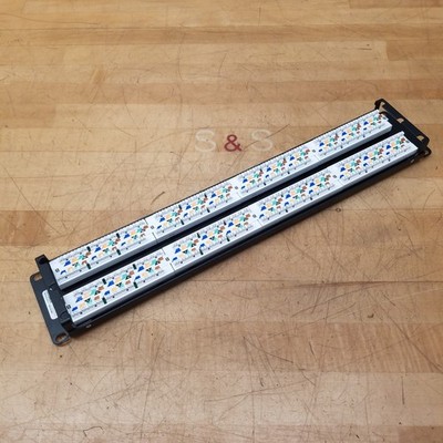 Hubbell HP5E48 CAT.5e Patch Panel W/ Rack Mount, 48-Port - USED