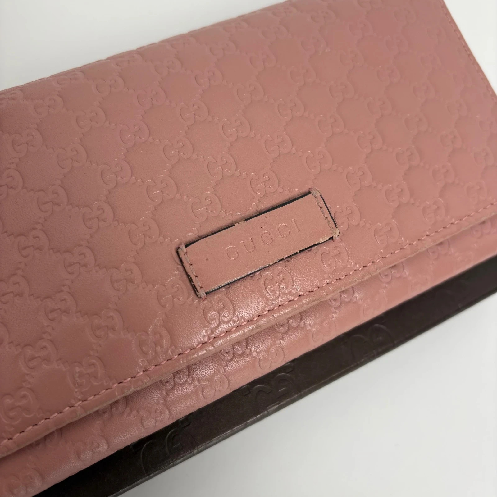 Gucci Microguccissima Pink Leather Monogram 'GG' Purse Wallet image 3