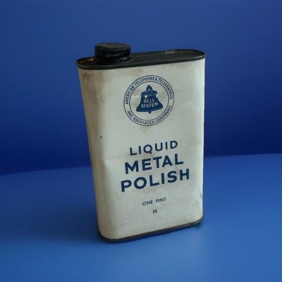 Vintage Bell System Liqiud Metal Polish Tin-Sealed & Full-AT&T Original 1950