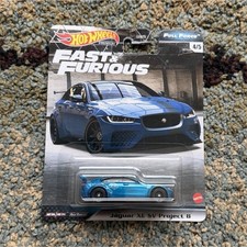 Hot Wheels Fast & Furious Jaguar XE SV Project 8 1:64 Blue Real Riders