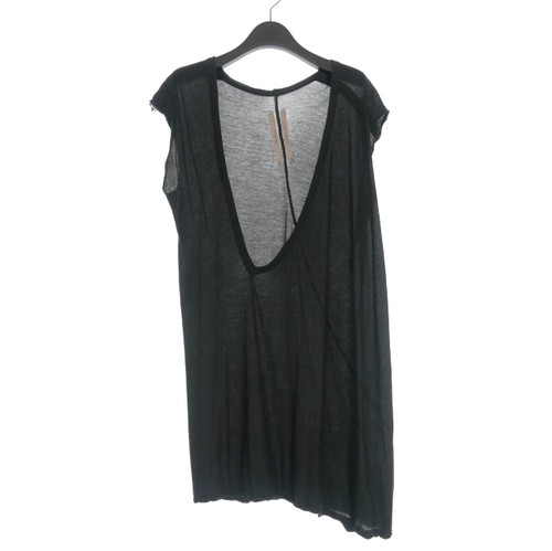 T-shirt Rick Owens 21SS scollo a V taglio senza maniche cucito nera uomo s