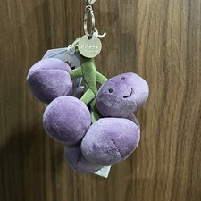 Jellycat Amuseables Grapes Purple Plush Keychain Soft Stuffed Fruit Toy New NWT