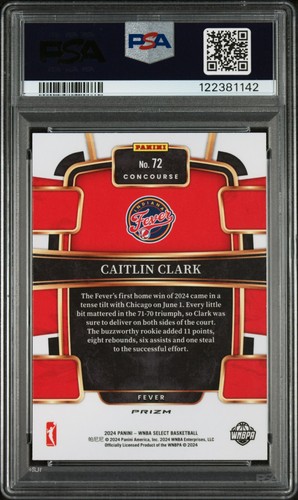 Caitlin Clark 2024 Select WNBA Concourse SILVER #72 RC Rookie (febbre) PSA 9 COME NUOVO - Foto 2 di 2