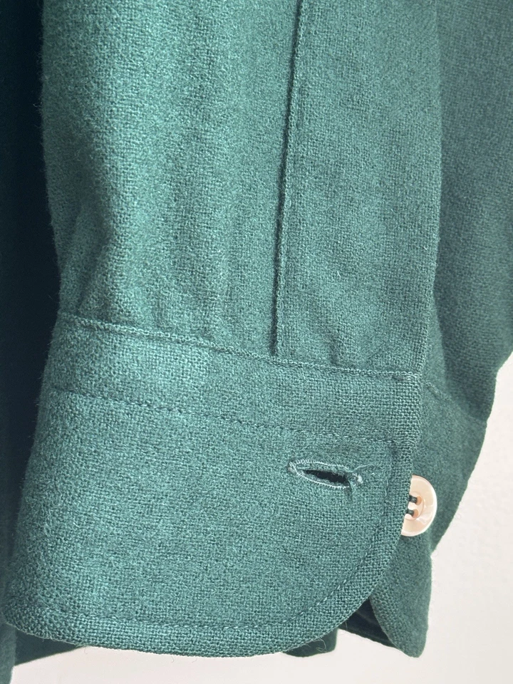 Rare New Pendleton - Virgin Wool Button Up Shirt 60s Era Vintage Forest Green - Image 3 of 4