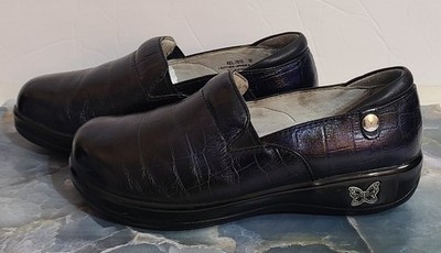 Slip-on Clogs Alegria 7815 Black Leather  Women 36 US 6 Work Shoes Teacher Nurse
