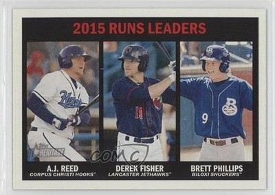 2016 Topps Heritage Minor League Edition Runs Leaders AJ Reed Derek Fisher 9ij