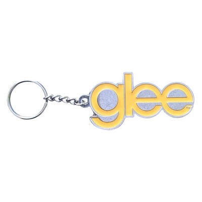 Glee Television TV Show Logo Keychain - Yellow Enamel Silver Tone 2010