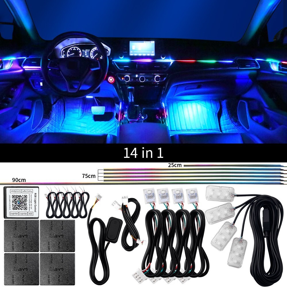14In1 Symphony Ambient Light Remote APP 256 Color RGB Atmosphere Acrylic Strip