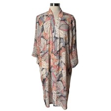 Anthropologie Printed Floral Sheer Kimono Cover Up Cardigan Women's One Size