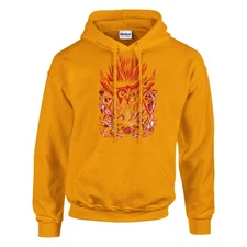 Dynamic Red Energy Anime Style Hoodie - Abstract Power Design