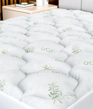 Extra Thick Bamboo Mattress Topper 1000GSM Down Alternative Fill Cooling Deep Fi