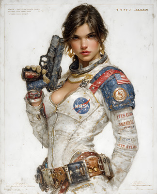 8x10 Retro Adventure Heroine Art Print - 868895085