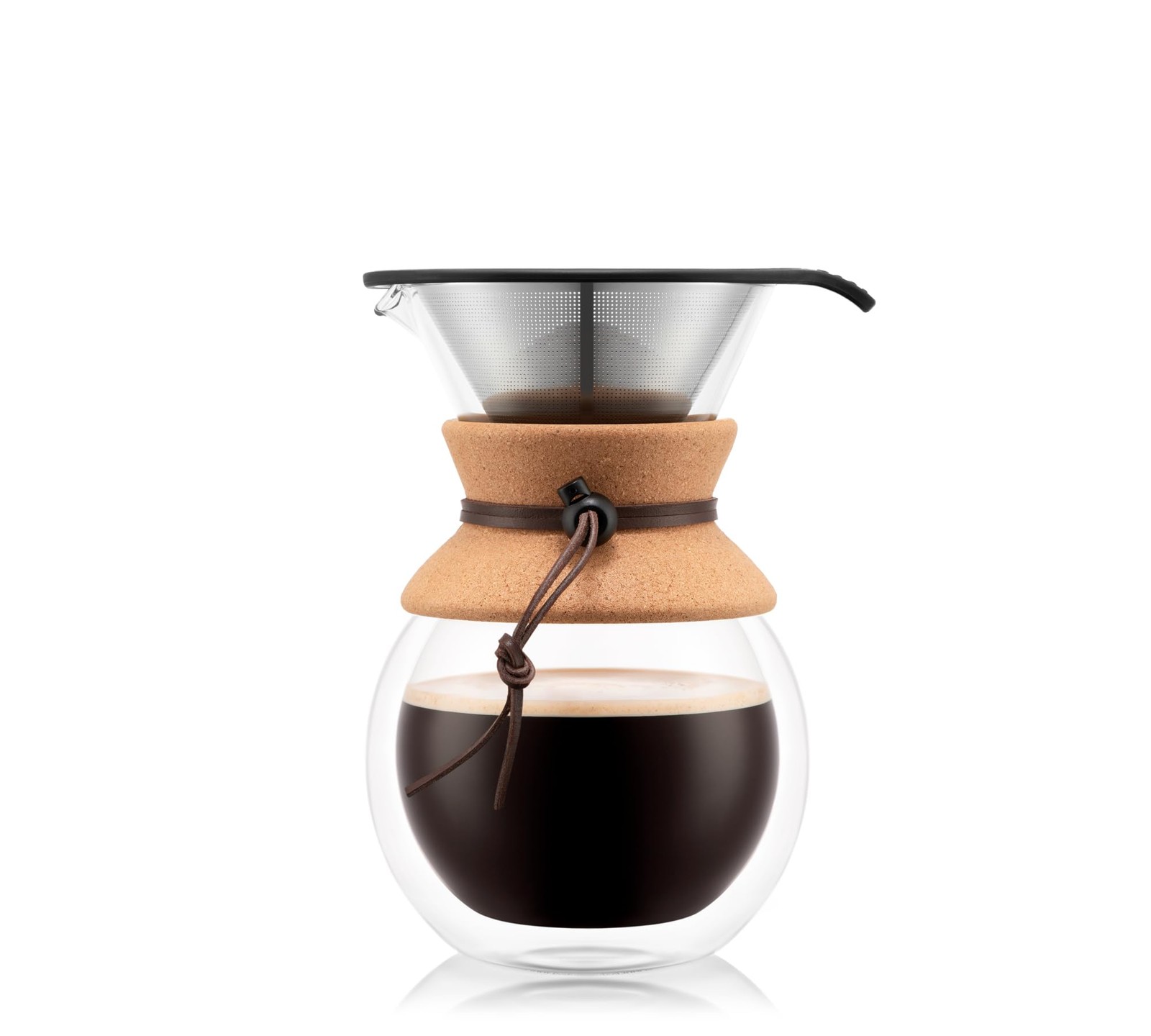 Bodum 34oz Pour Over Coffee Maker, High-Heat 34oz, Double Wa