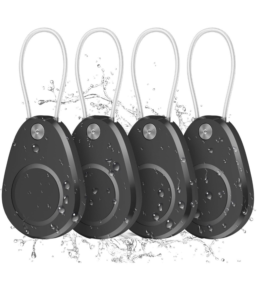 Waterproof AirTag Keychain Holder 4-Pack - Protective Case for Apple GPS Tracker