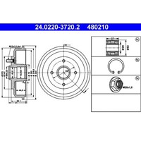 Bremstrommel ATE 24.0220-3720.2 (2 Stk.) FüR Ford Ssangyong Focus I