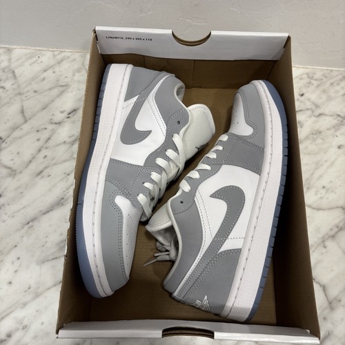 Air Jordan 1 Low Women's Size 7.5 White Wolf Grey Aluminum DC0774-105 Dior - Picture 9 of 10